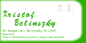 kristof belinszky business card