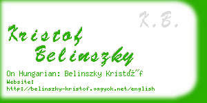 kristof belinszky business card